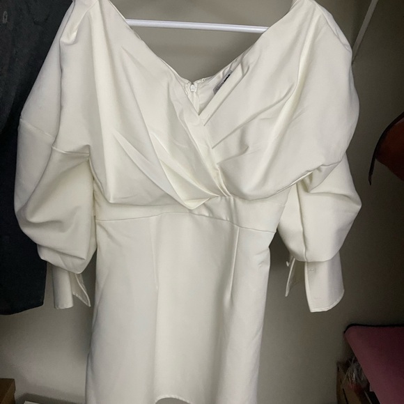 Fashion Nova Cream Long Sleeve Dress - Picture 1 of 6